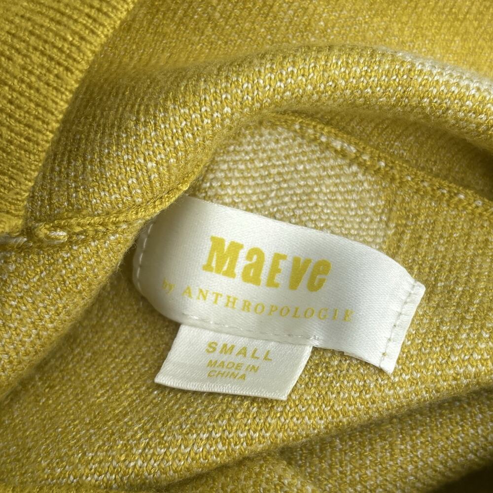 MAEVE by Anthropologie Carys Mock Neck Sweater Small White Green Polka Dot - Picture 7 of 11